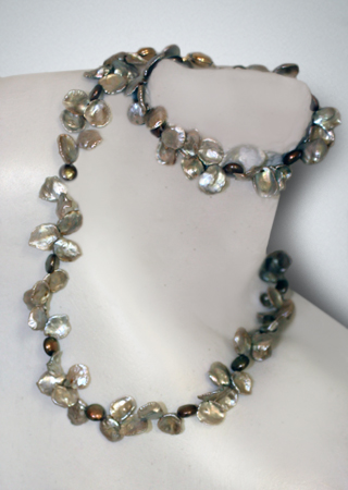 Vickie Riggs Designs - Chocolate Pearl Necklace and Bracelet