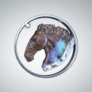 Floating Opal Horse Medallions