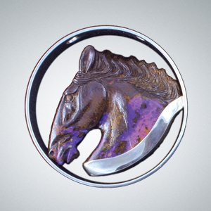 Floating Opal Horse Medallion