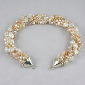 White and Peach Pearl Strand