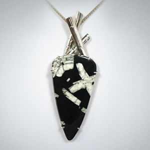 Japanese Writing Stone Necklace