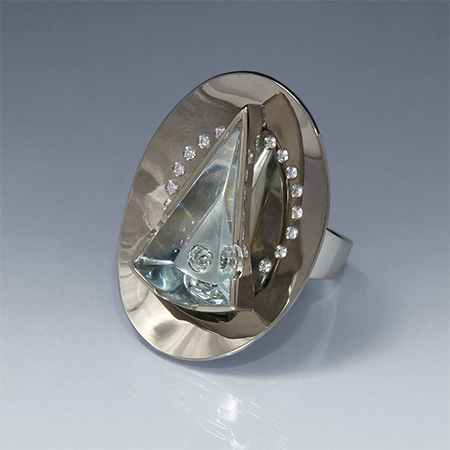 Alluring Lilly Pad Ring - Aquamarine