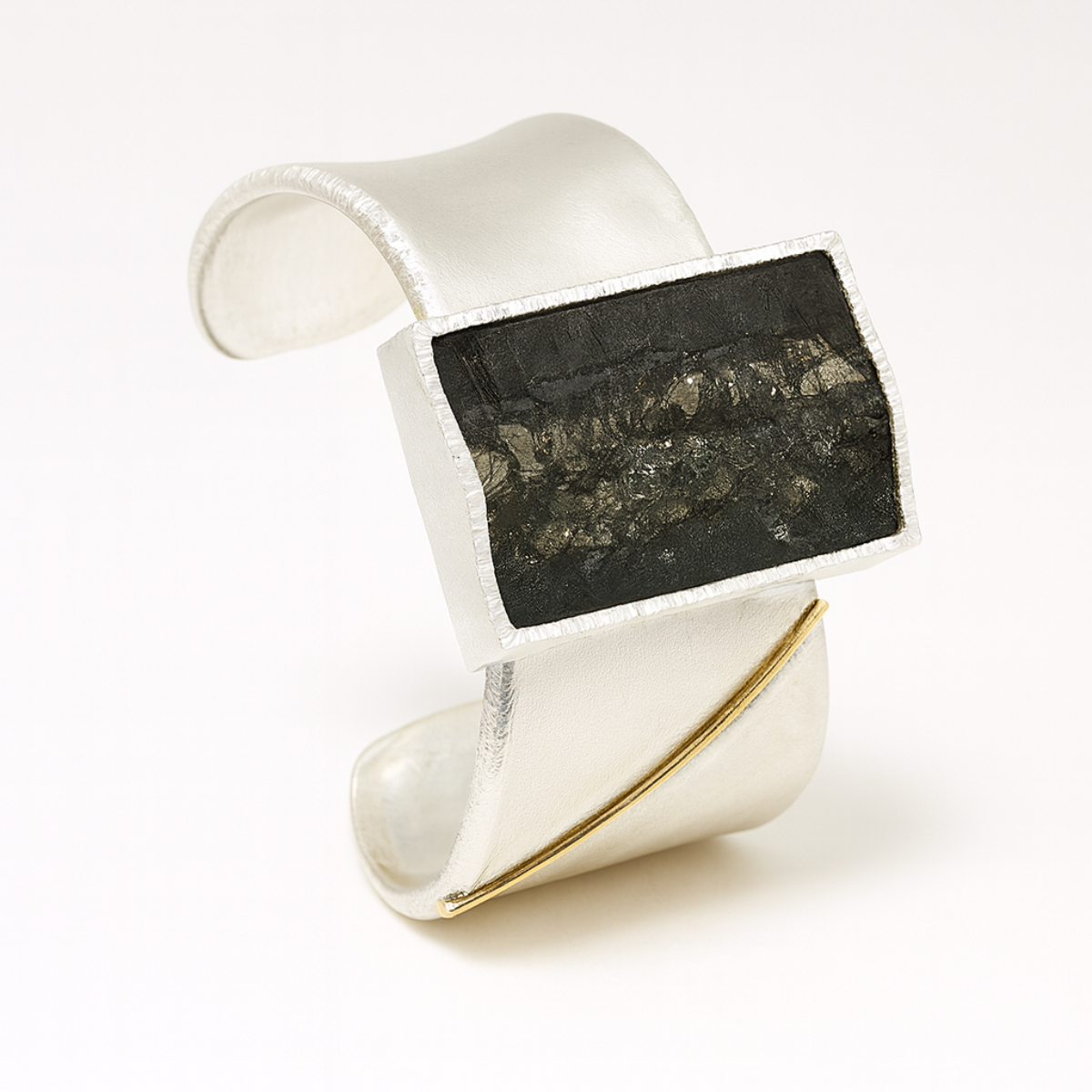 Pyrite & Slate Cuff Bracelet
