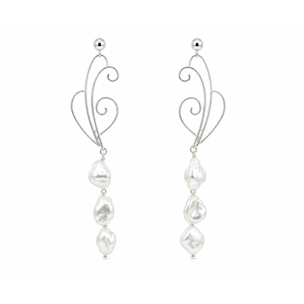 Aurelia Plume Pearl Earrings