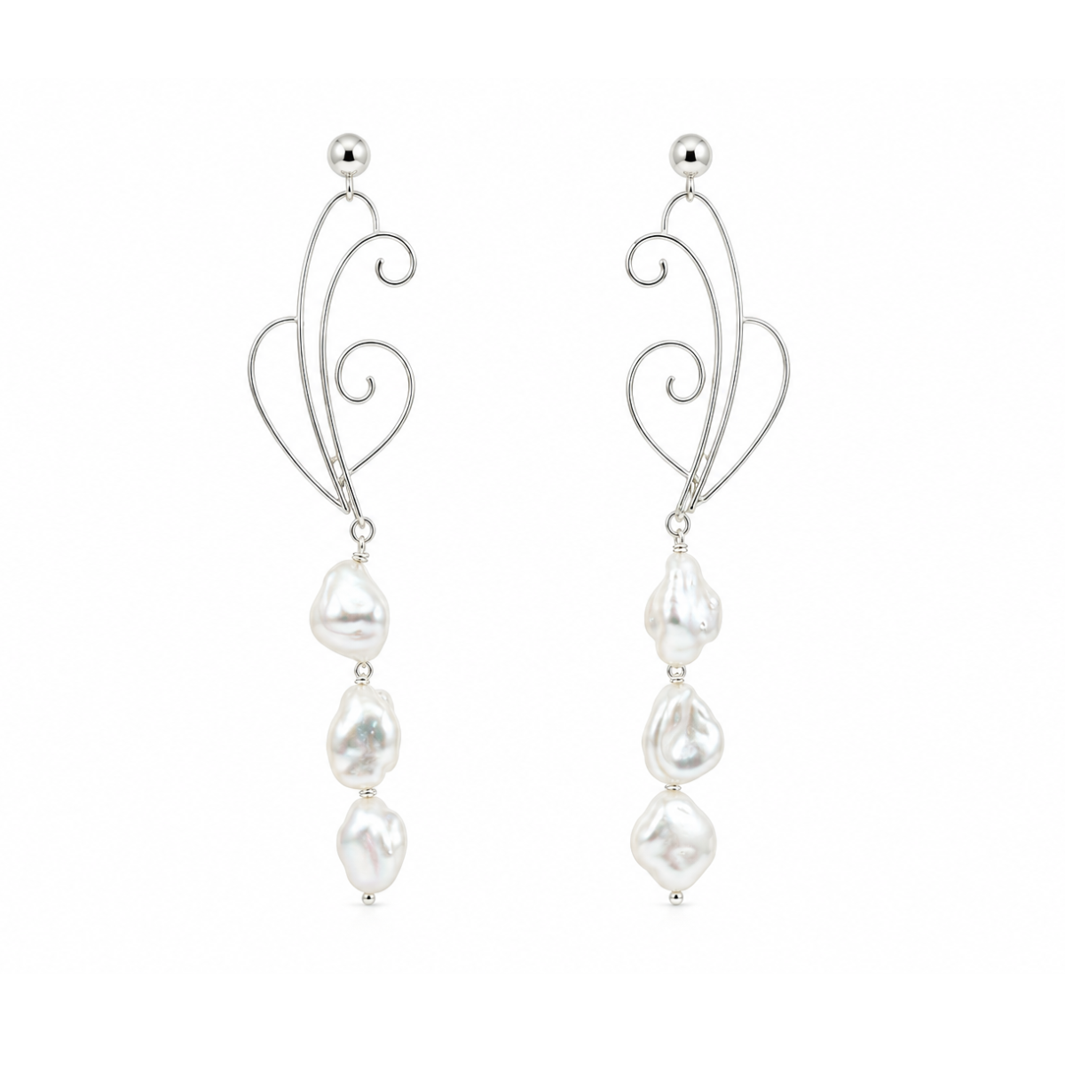 Aurelia Plume Pearl Earrings