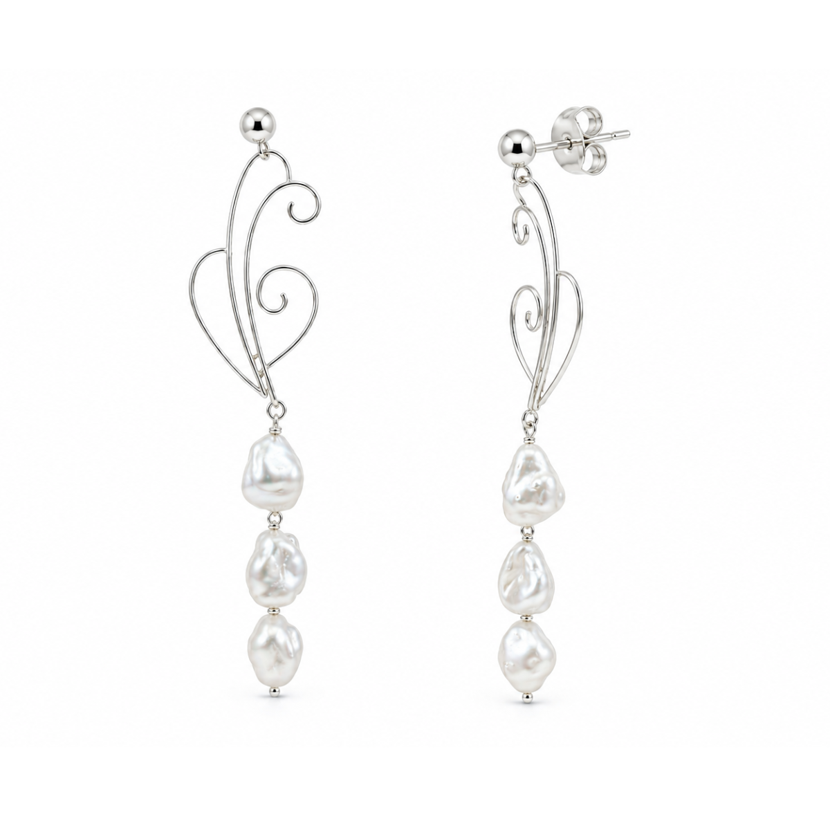 Aurelia Plume Pearl Earrings