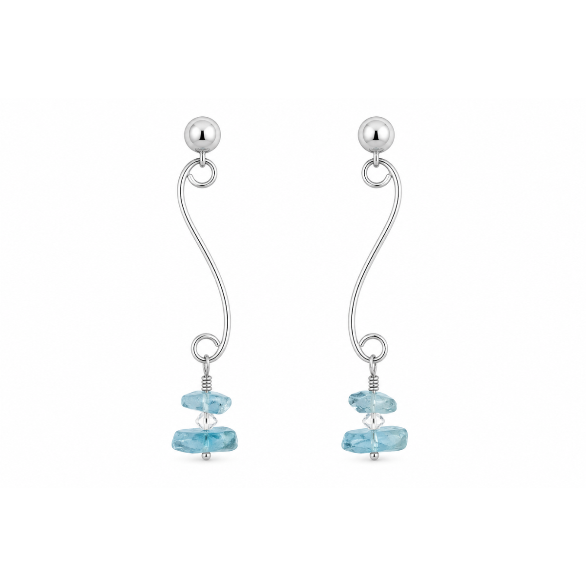 Azure Cascade Drop Earrings