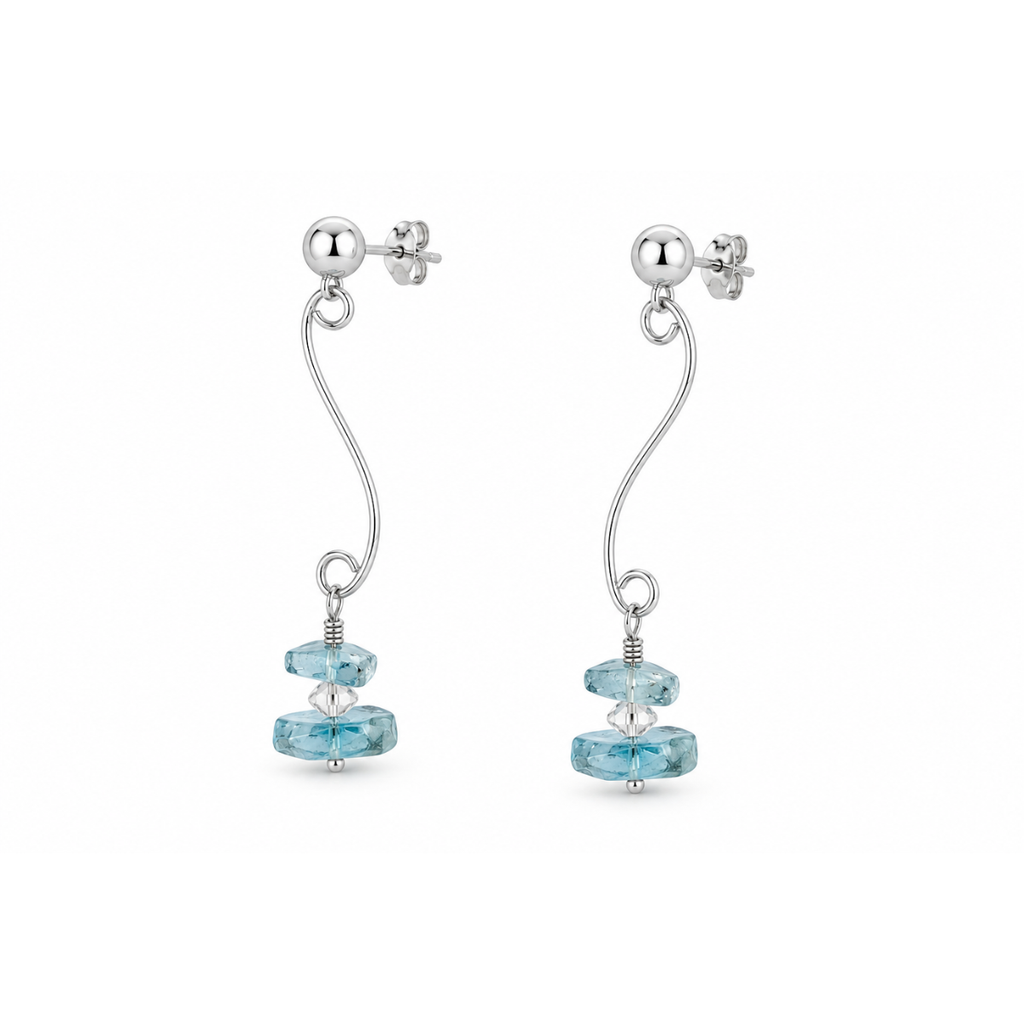 Azure Cascade Drop Earrings