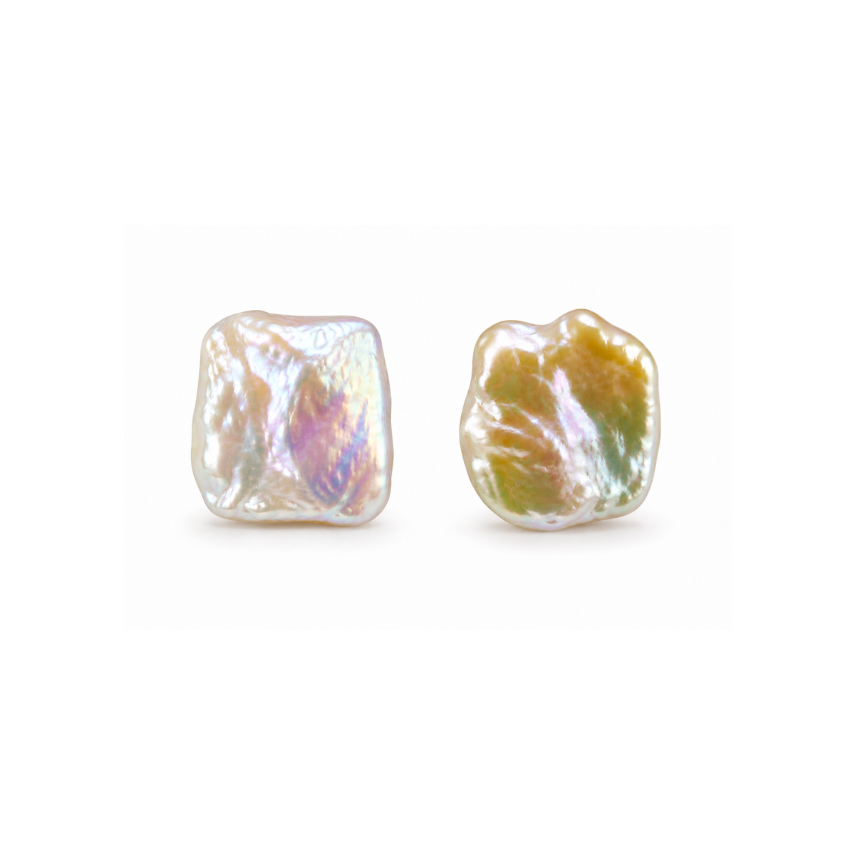 Lustre Keshi Pearl Stud Earrings