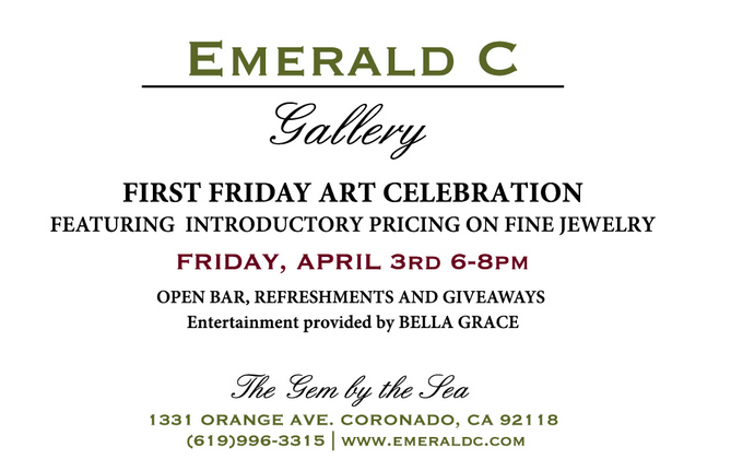 Friday Featured Artist At Emerald C Gallery on Coronado Island!