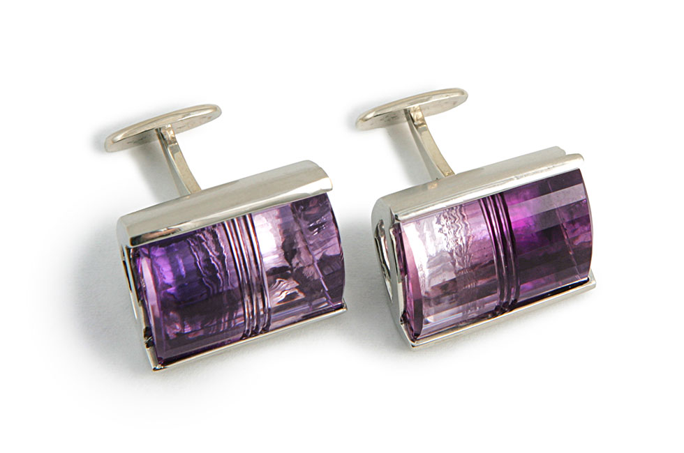 Amethyst Quartz Cufflinks © Vickie Riggs Designs