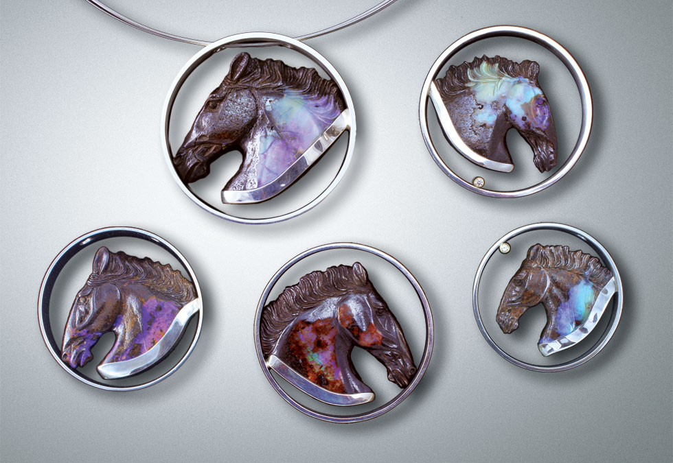 Floating Opal Horses Series © Vickie Riggs Designs