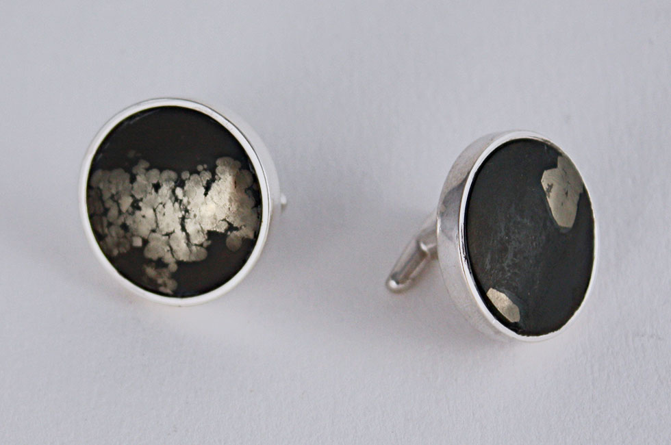 Round Pyrite Cufflinks